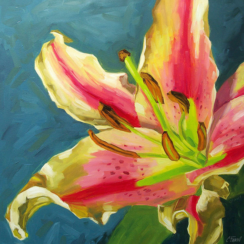 Large Floral Giclee On Canvas With Gallery Wrap, 30x30 Art Print, From